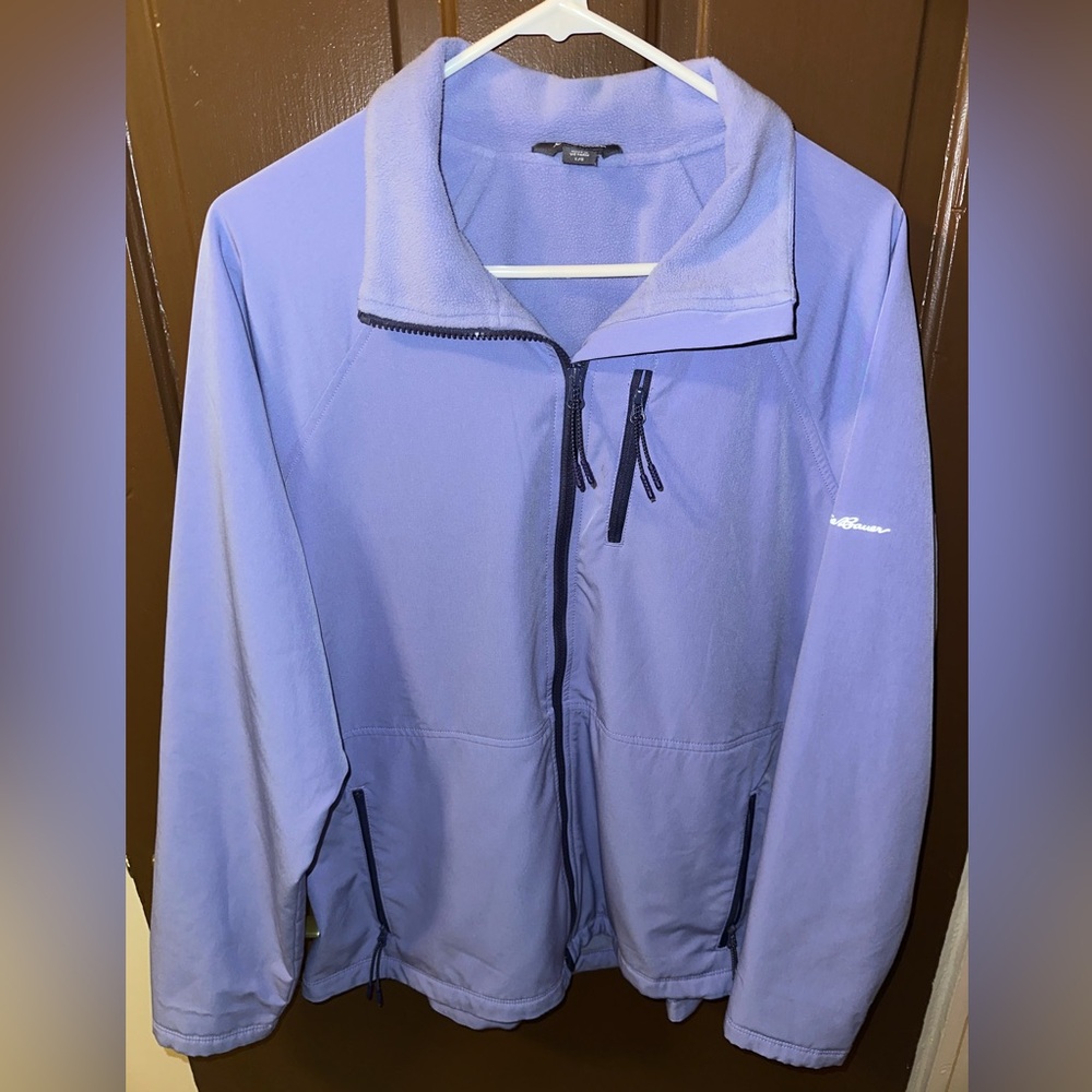 Eddie Bauer Periwinkle / Light Purple Full-Zip Jacket wind/weather proof